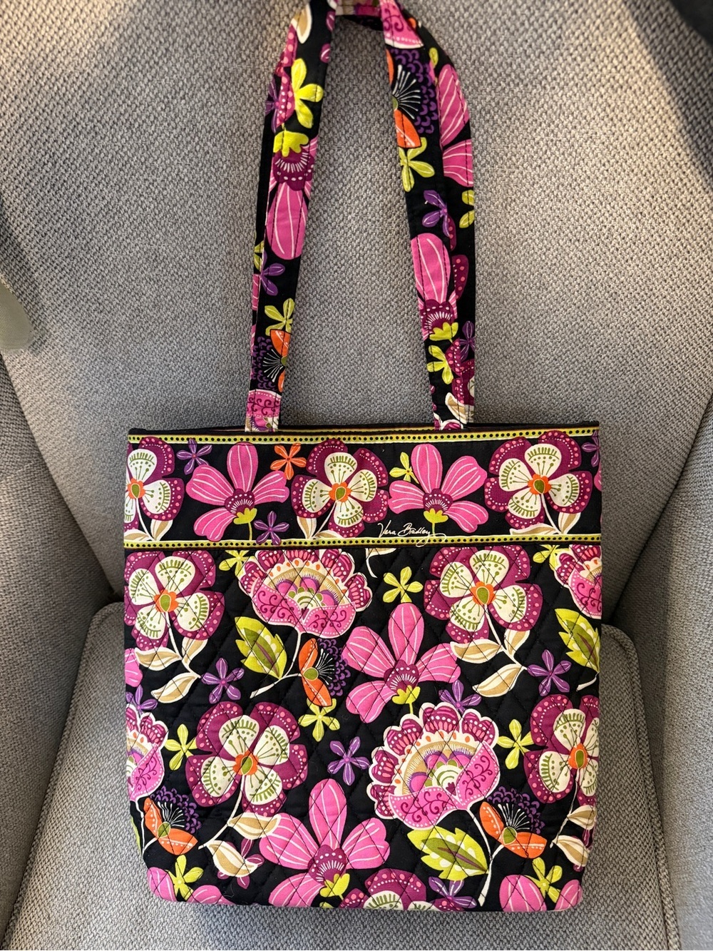 Vera Bradley tote bag in the retired Pirouette Pink floral pattern